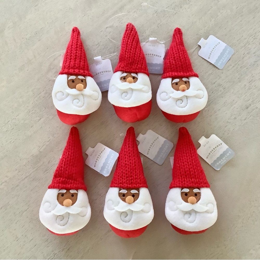 6 Wondershop Plush Santa Gnome Ornaments